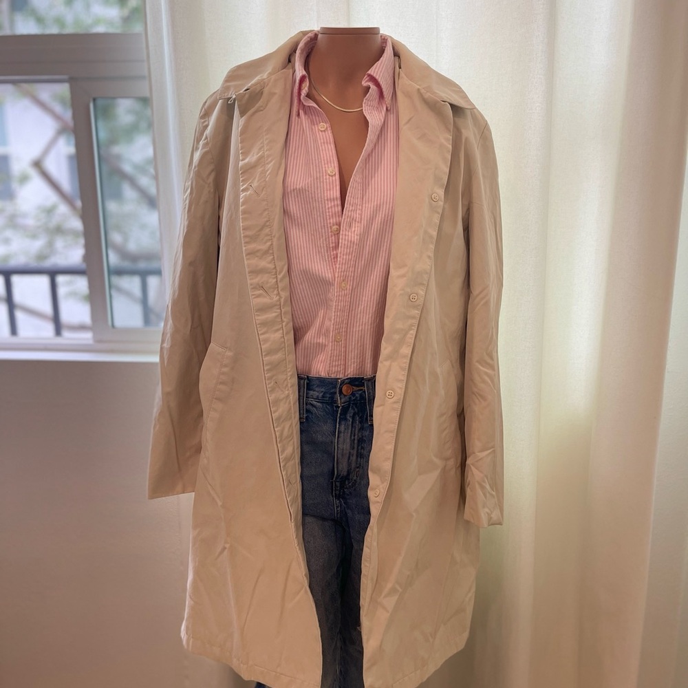 Anne Klein Cream Trench Coat Classic Style